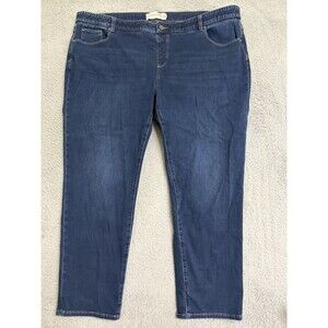 Soft Surroundings 5DH64 The Ultimate Denim Relaxed Straight Jeans Pull On 3X